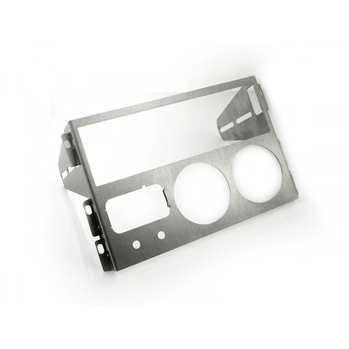 Stainless Radio Cage, 2 Gauges, 1 Mazda Switch, 2 Custom Switches